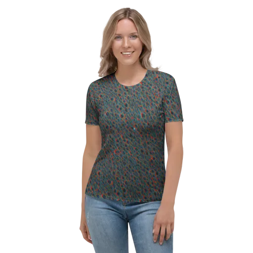 Indigo Undergrowth on a Women's Crew Neck T-Shirt
