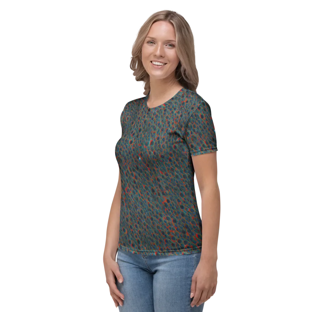 Indigo Undergrowth on Women's Crew Neck T-Shirt — Left