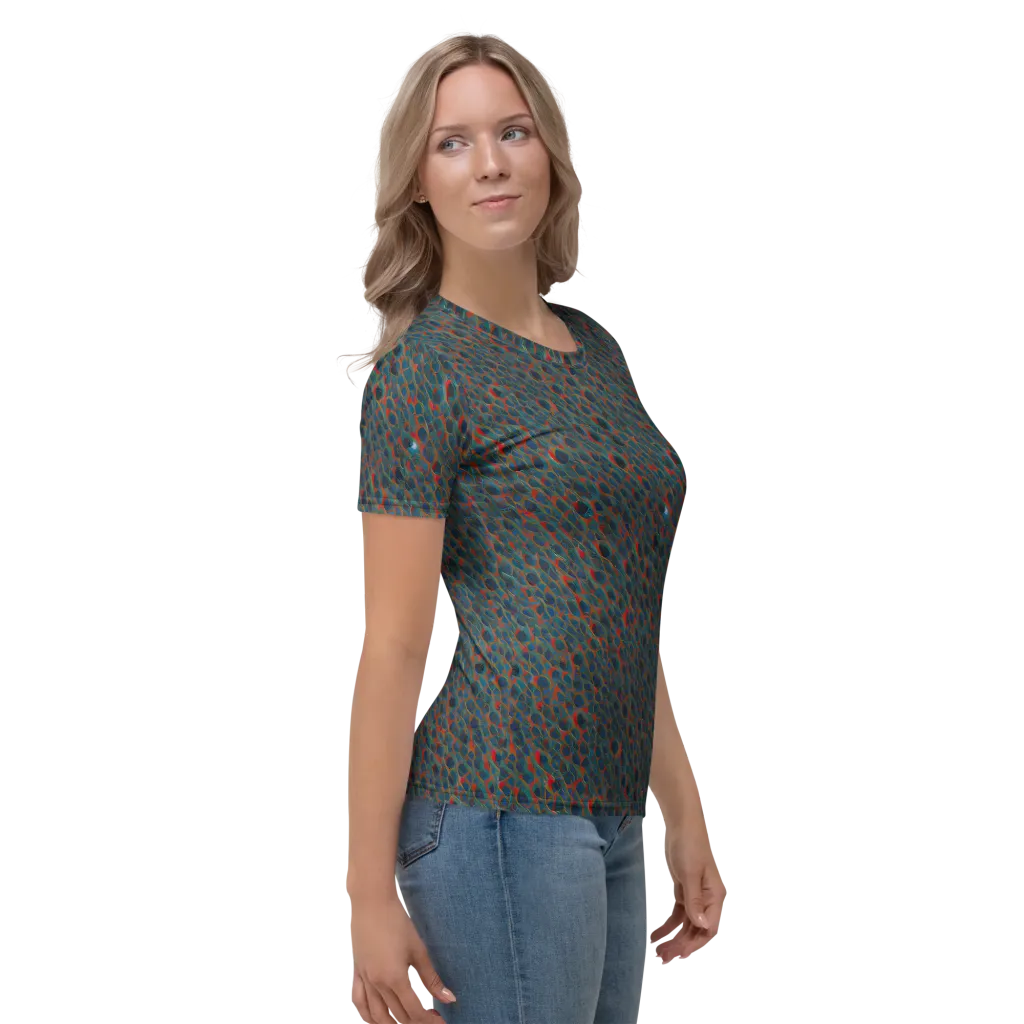 Indigo Undergrowth on Women's Crew Neck T-Shirt — Right