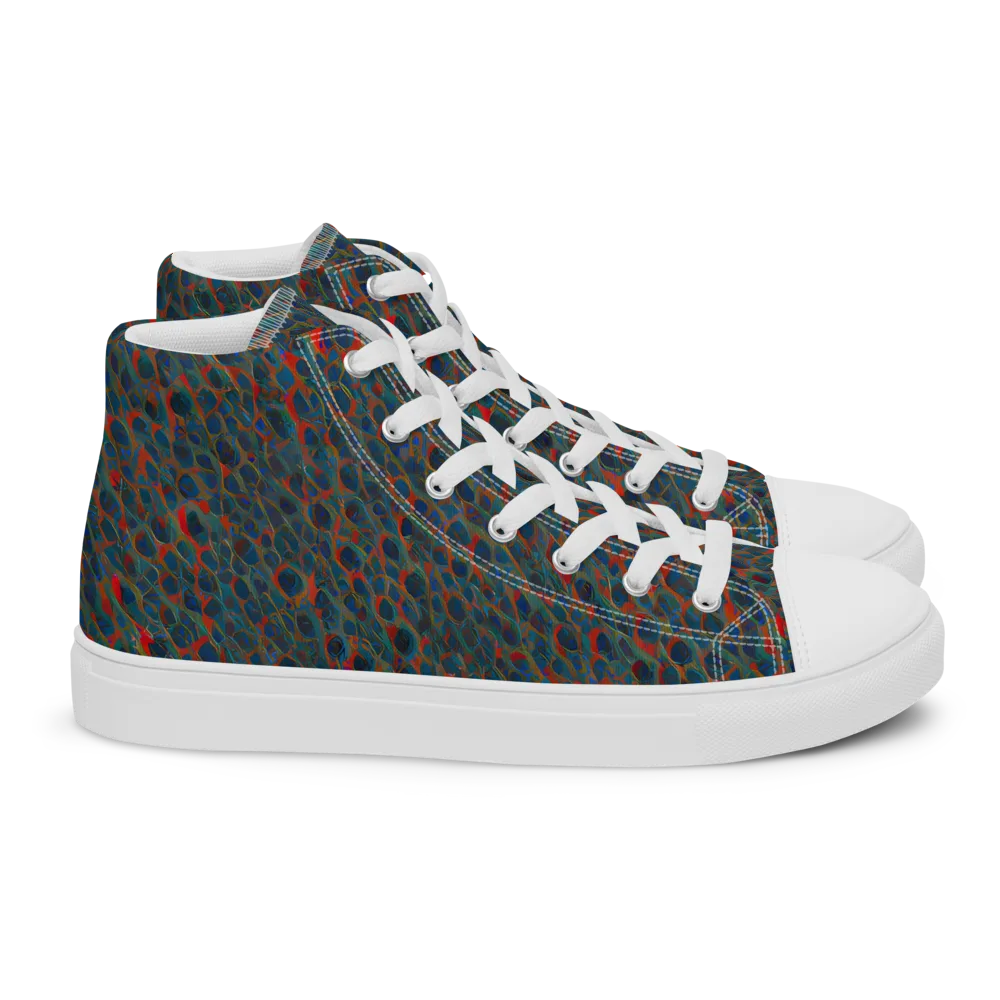 Indigo Undergrowth on Women's High Top Canvas Shoes — Right