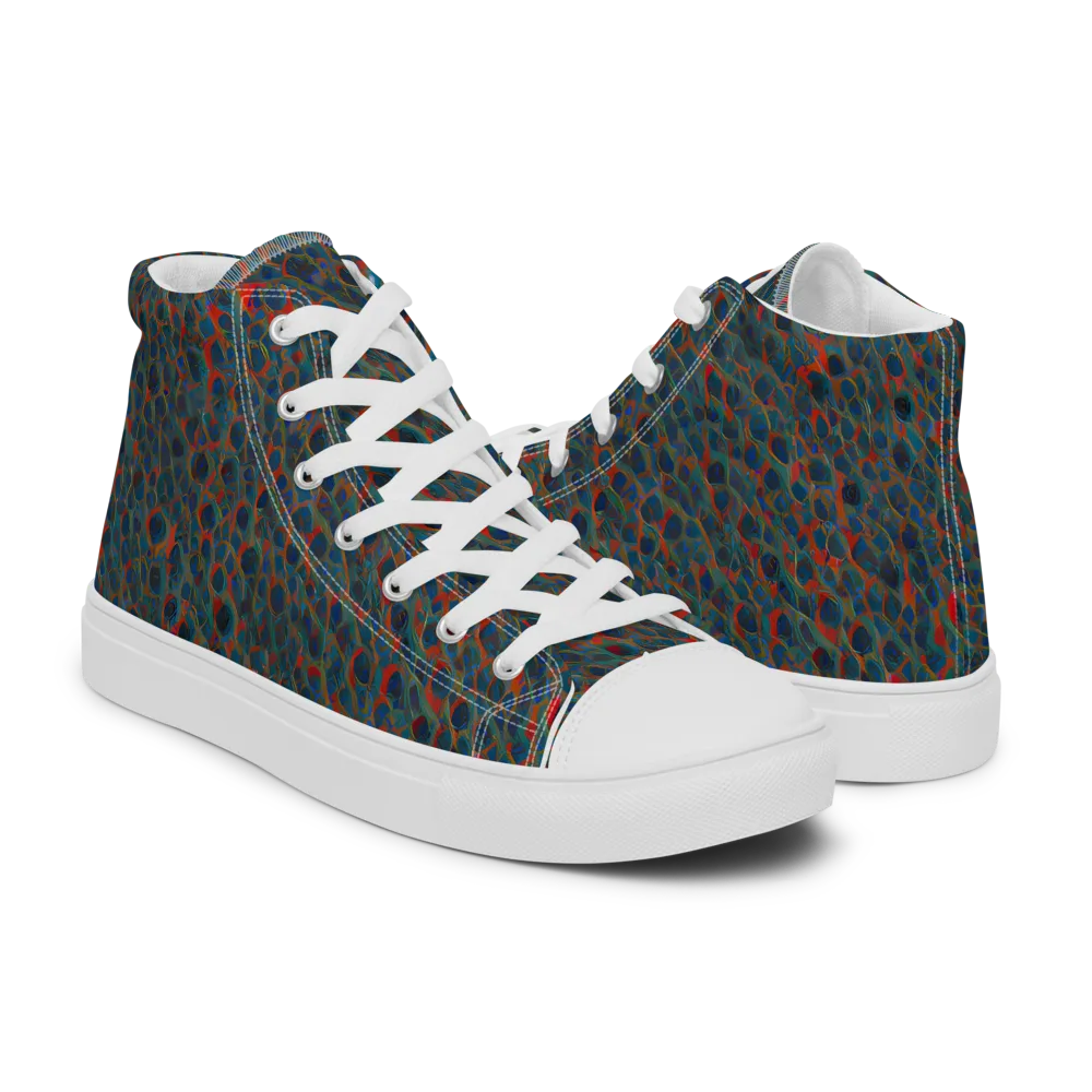 Indigo Undergrowth on Women's High Top Canvas Shoes — Right