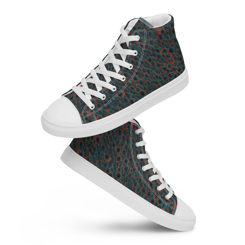 Indigo Undergrowth on Women's High Top Canvas Shoes — Front