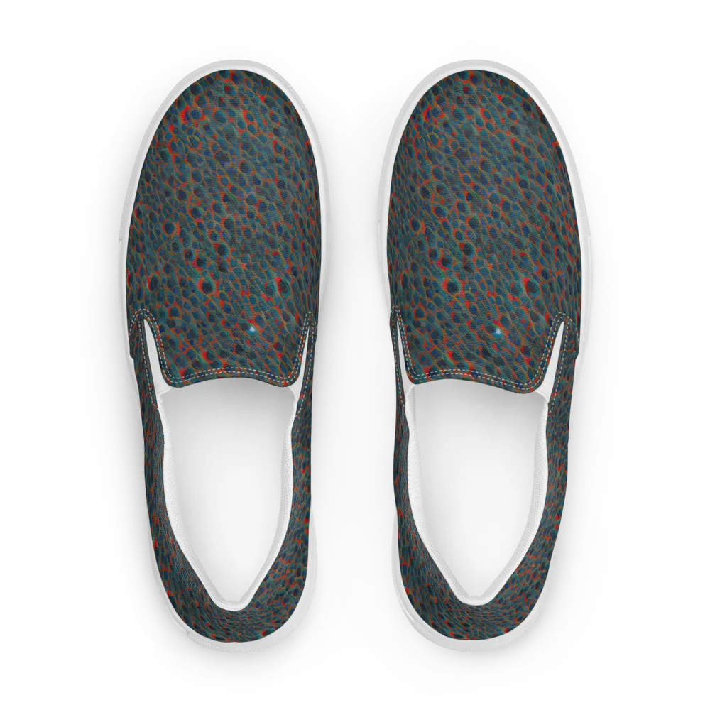 Indigo Undergrowth on Men's Slip-On Canvas Shoes — Front