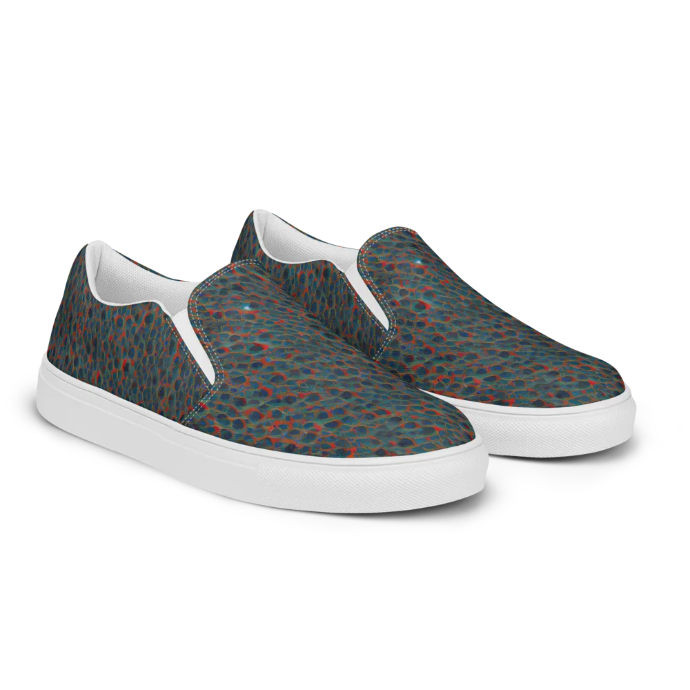 Indigo Undergrowth on Men's Slip-On Canvas Shoes — Right Front