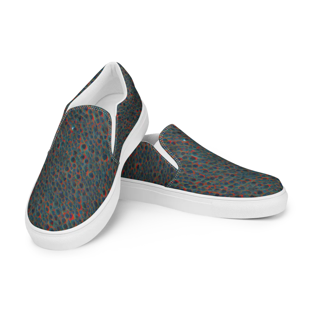 Indigo Undergrowth on Men's Slip-On Canvas Shoes — Left Front