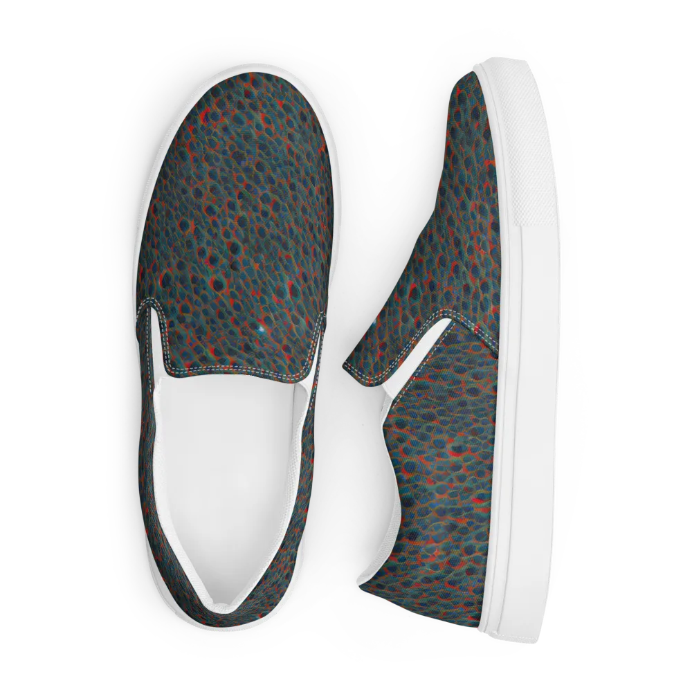 Indigo Undergrowth on Men's Slip-On Canvas Shoes — Front