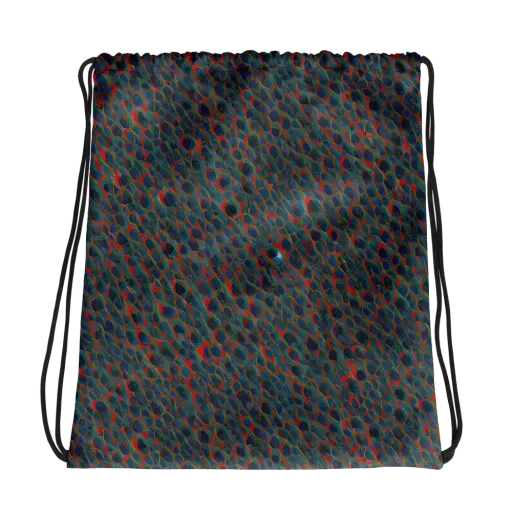 Indigo Undergrowth on a Drawstring Bag