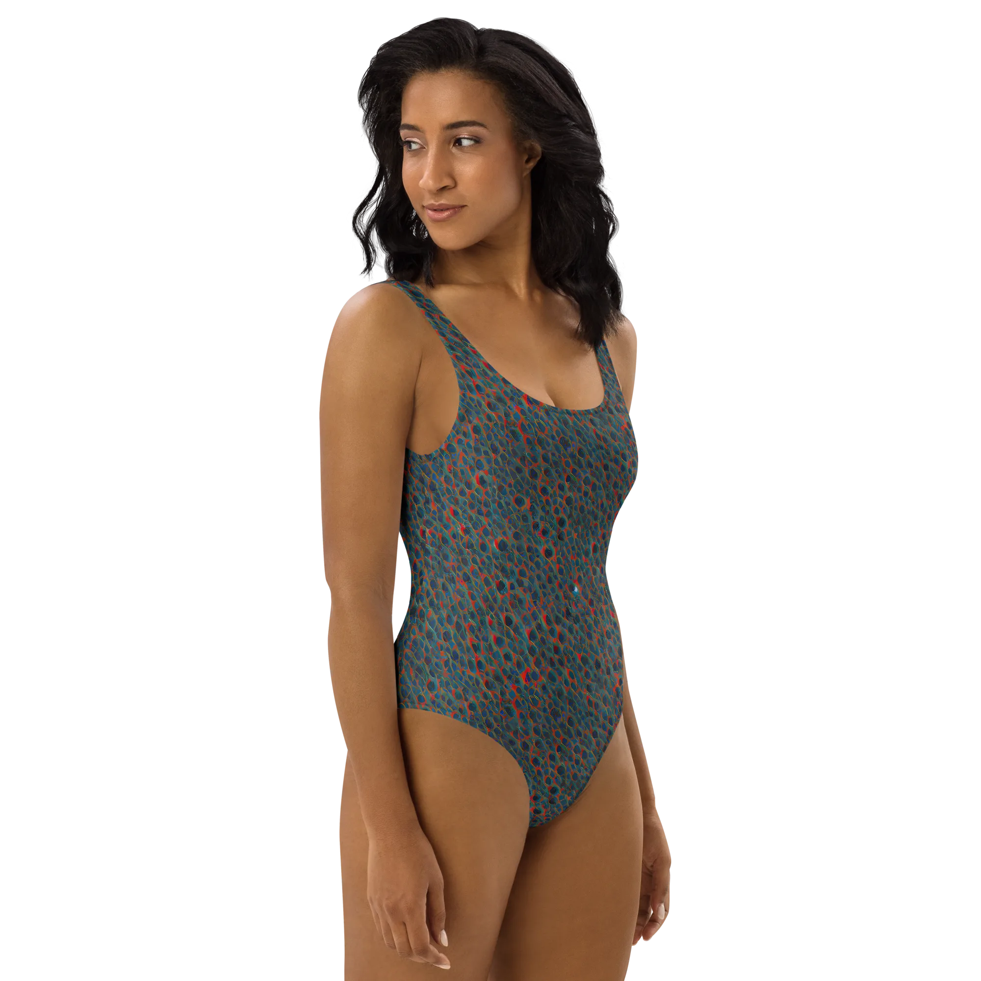 Indigo Undergrowth on One-Piece Swimsuit — Right