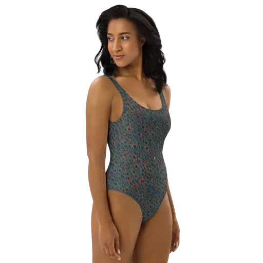 Indigo Undergrowth on a One-Piece Swimsuit