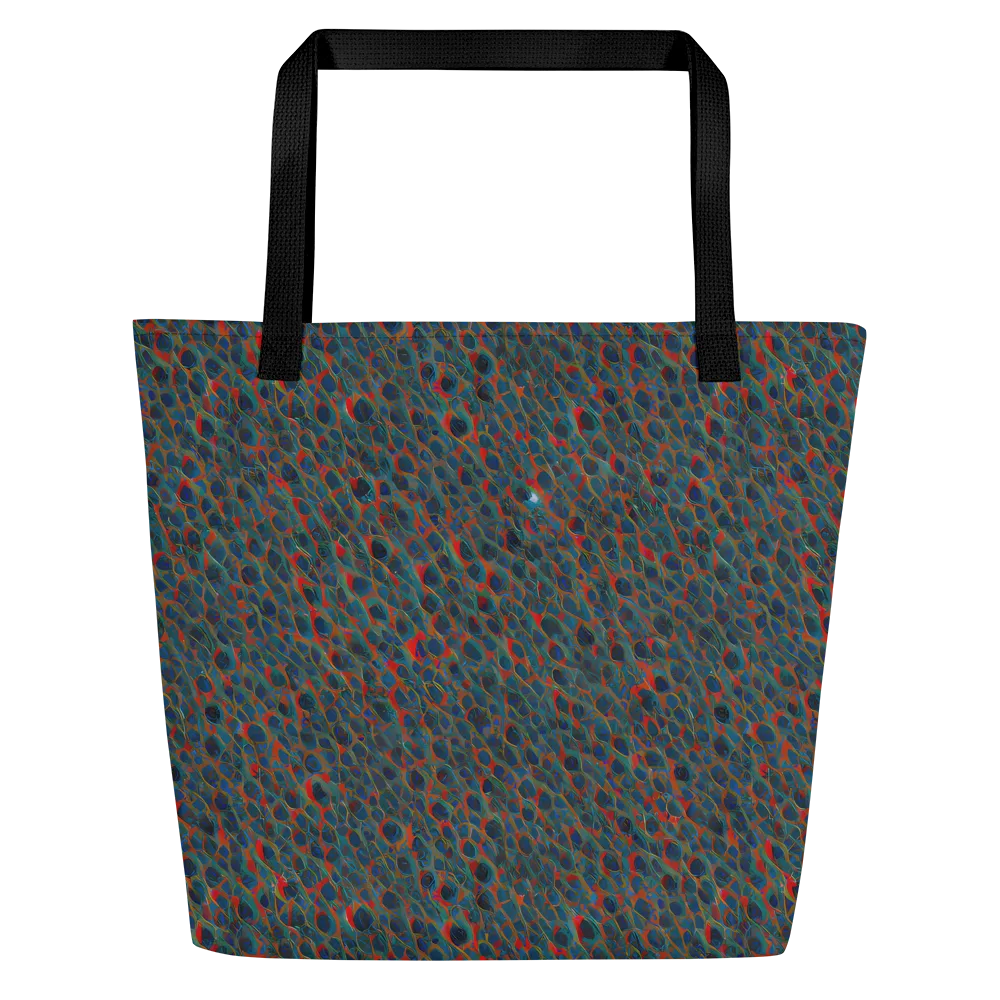 Indigo Undergrowth on Large Tote Bag W/ Pocket — Front