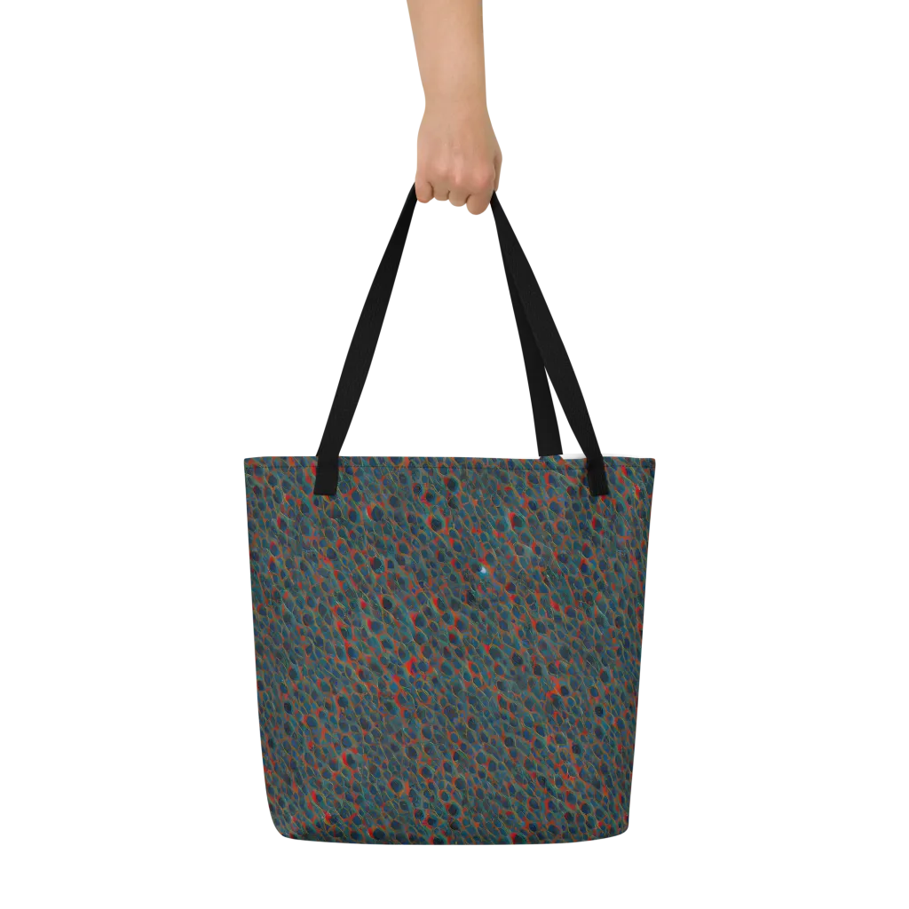 Indigo Undergrowth on Large Tote Bag W/ Pocket — Front