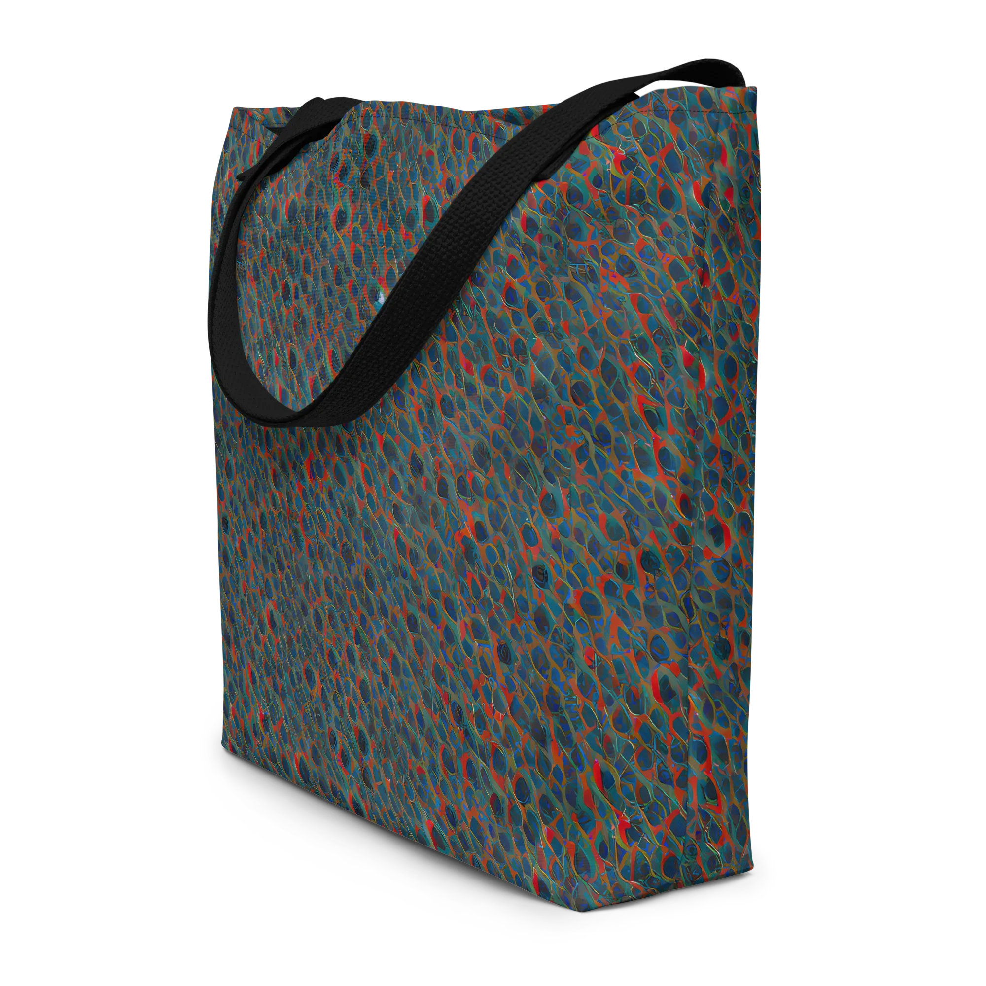 Indigo Undergrowth on Large Tote Bag W/ Pocket — Front
