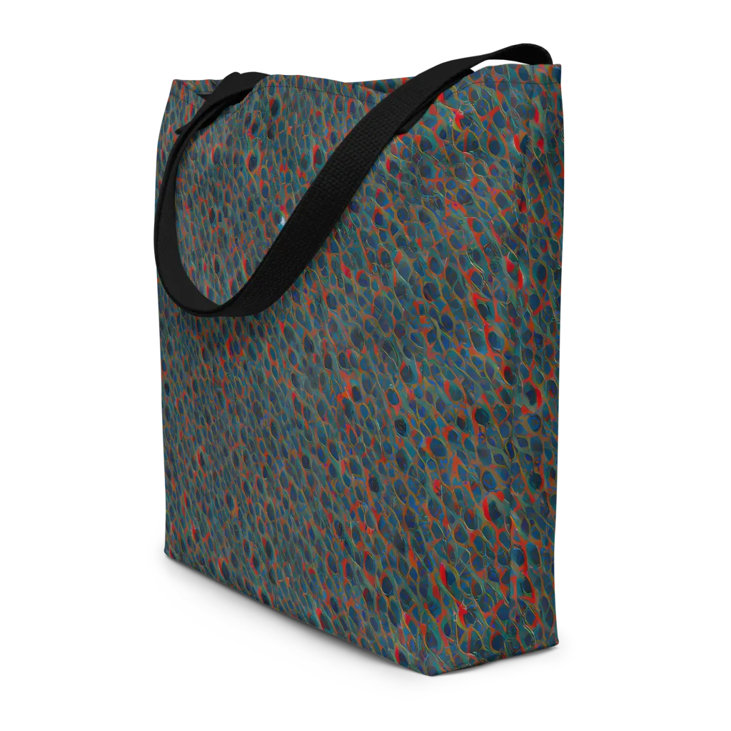 Indigo Undergrowth on Large Tote Bag W/ Pocket — Front