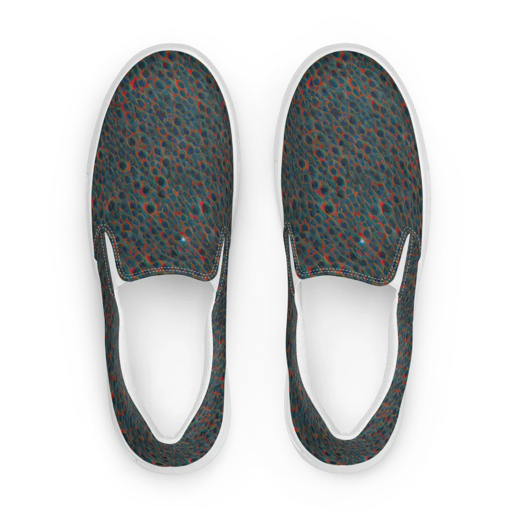 Indigo Undergrowth on Women's Slip-On Canvas Shoes — Front