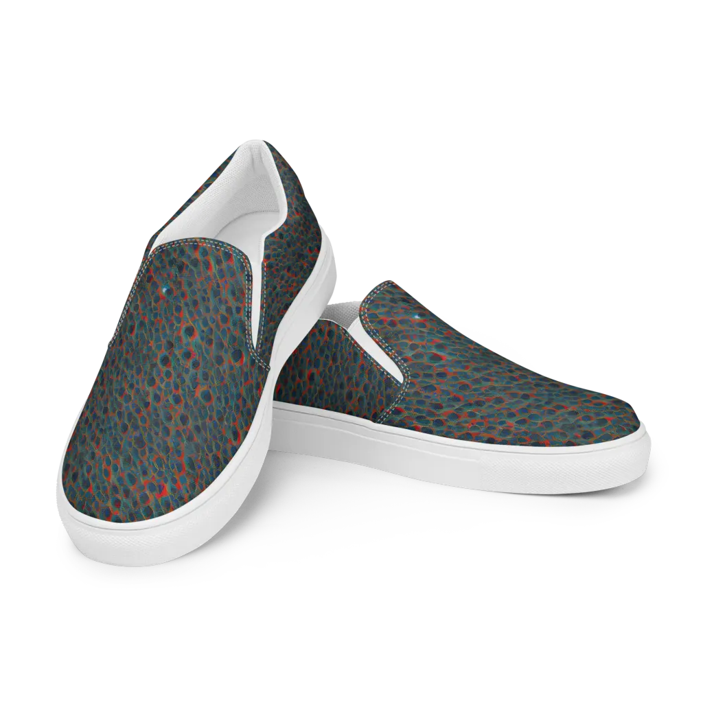Indigo Undergrowth on Women's Slip-On Canvas Shoes — Left Front