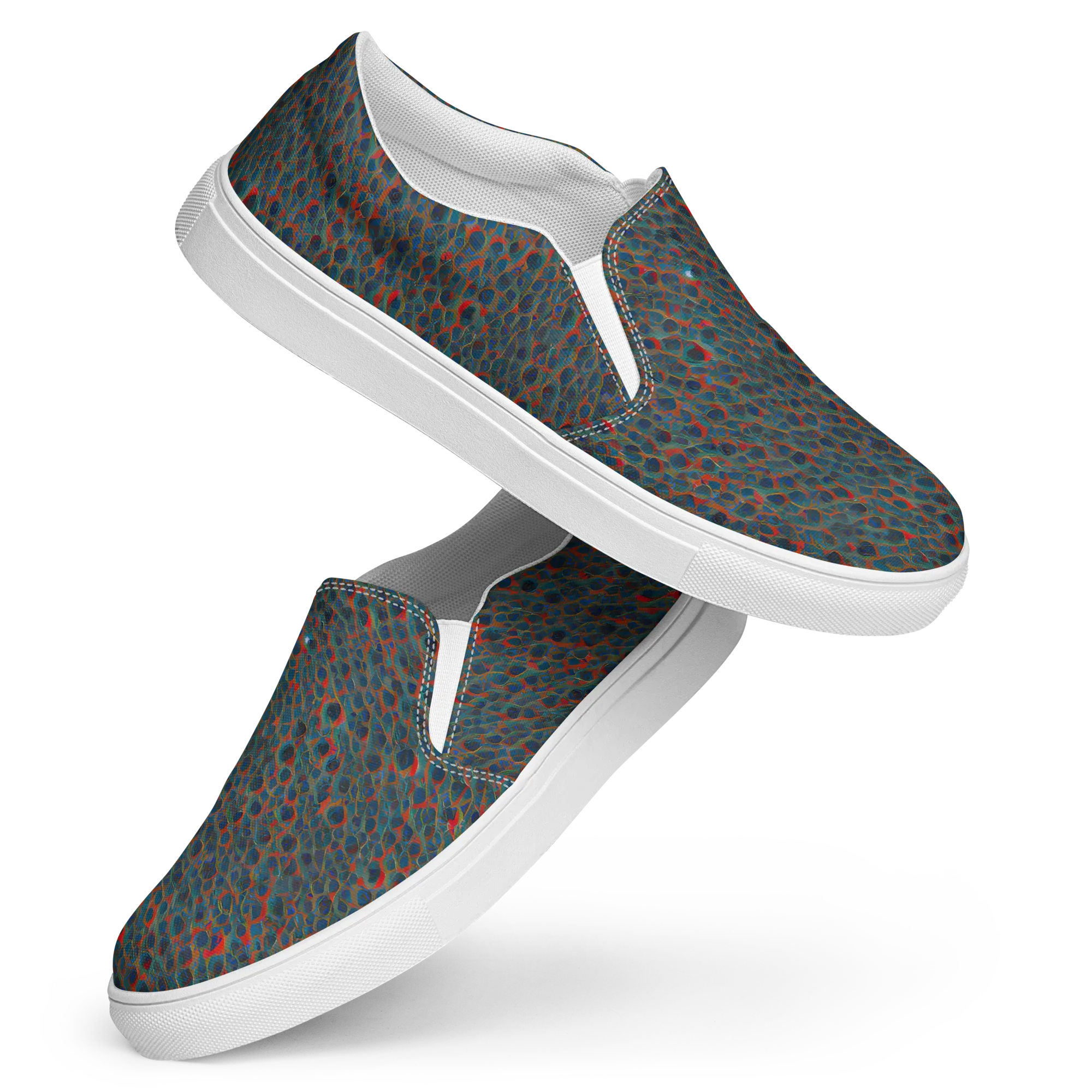 Indigo Undergrowth on Women's Slip-On Canvas Shoes — Front