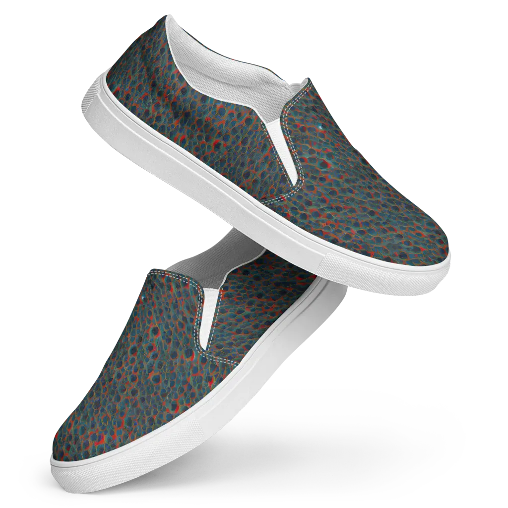 Indigo Undergrowth on Women's Slip-On Canvas Shoes — Front