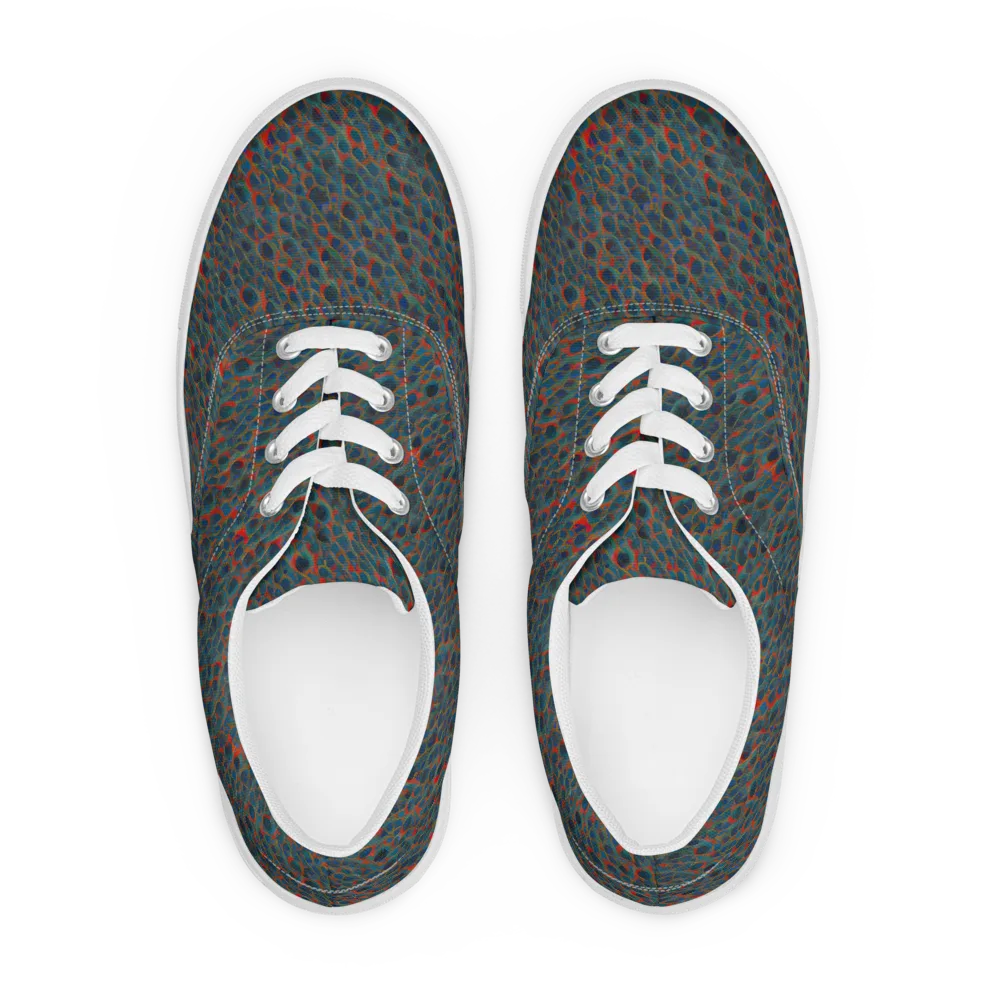 Indigo Undergrowth on Men's Lace-Up Canvas Shoes — Front