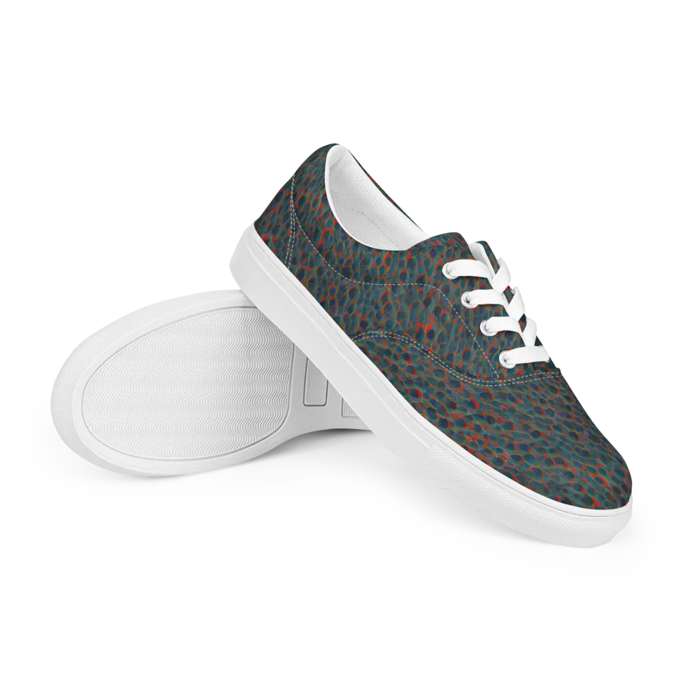 Indigo Undergrowth on Men's Lace-Up Canvas Shoes — Right Front