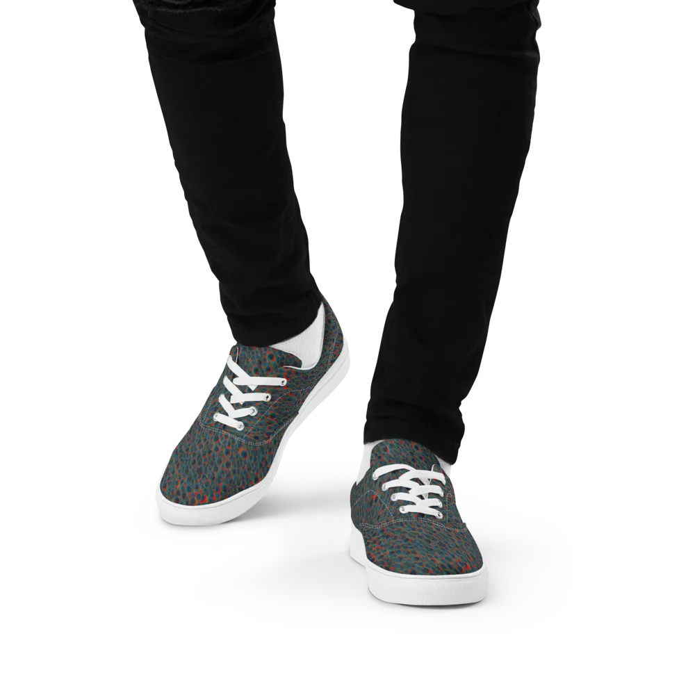 Indigo Undergrowth on Men's Lace-Up Canvas Shoes — Front