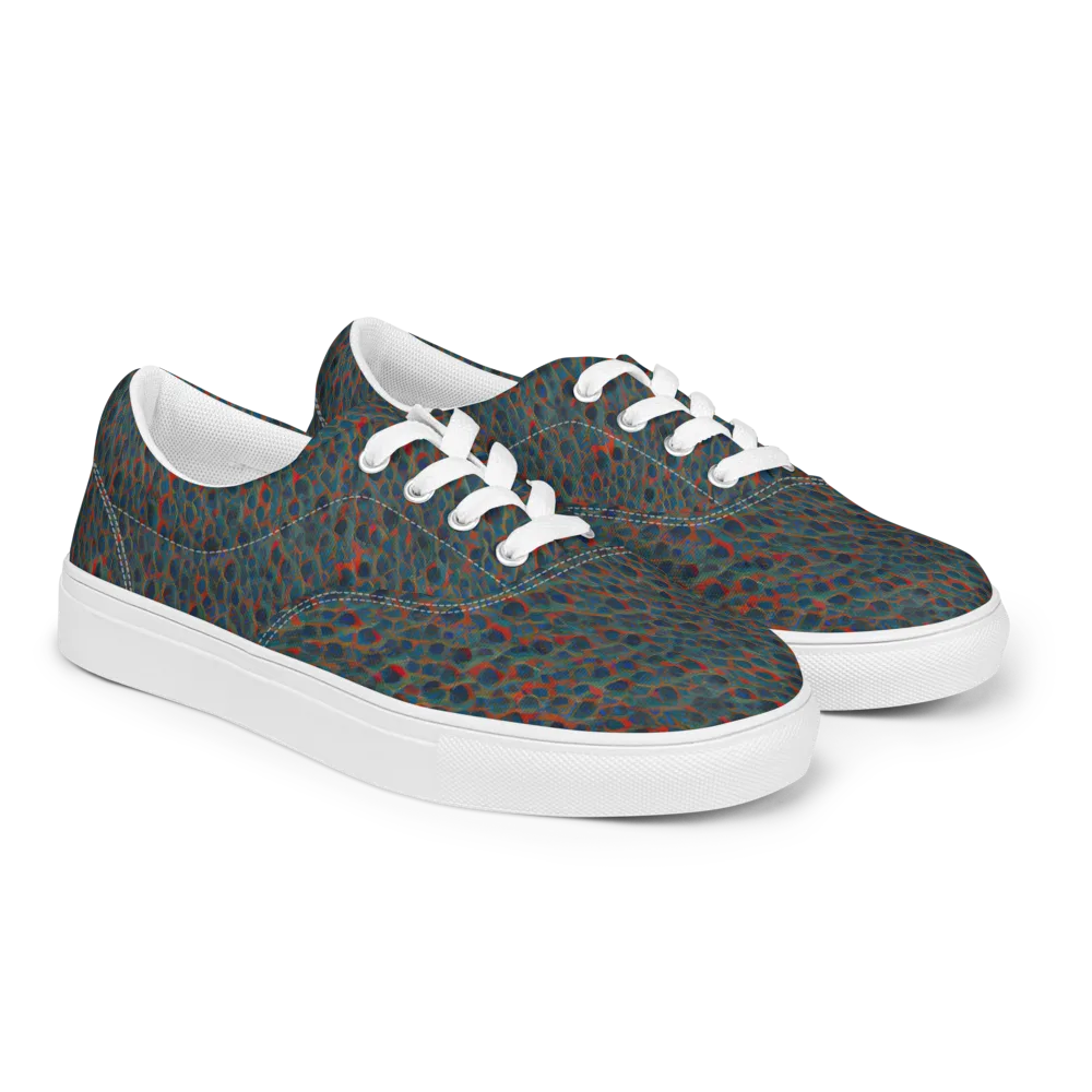 Indigo Undergrowth on Men's Lace-Up Canvas Shoes — Right Front