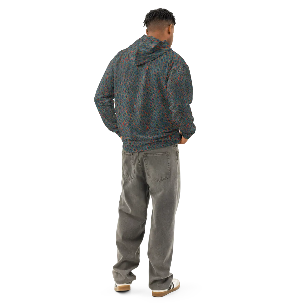 Indigo Undergrowth on Cotton Hoodie — Back
