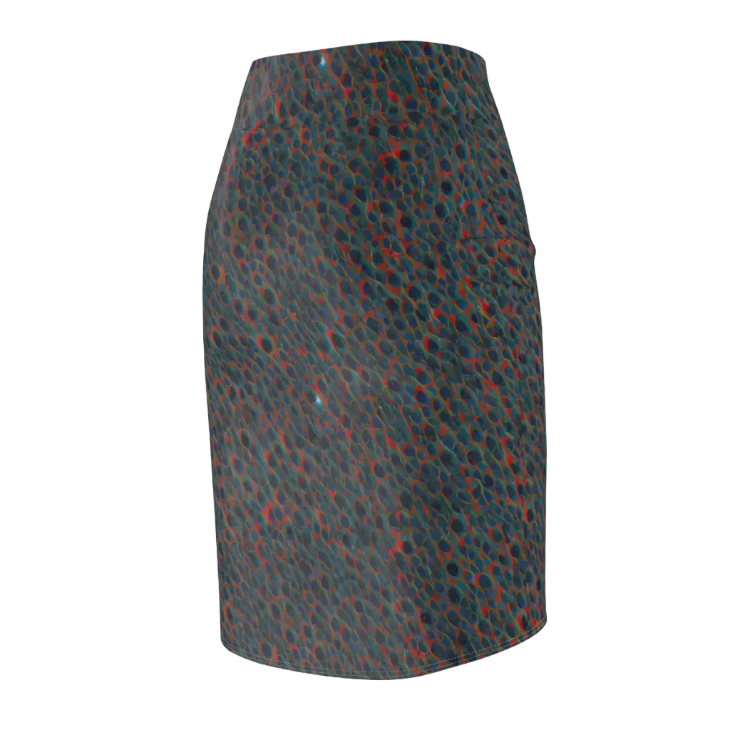 Indigo Undergrowth on Pencil Skirt — Back Side