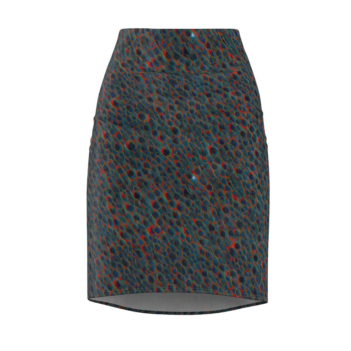 Indigo Undergrowth on Pencil Skirt — Front