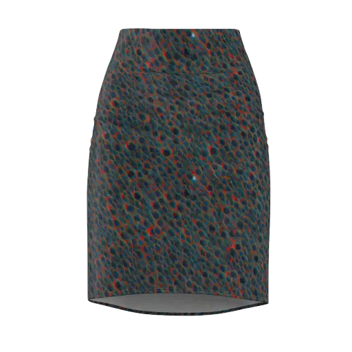 Indigo Undergrowth on a Pencil Skirt