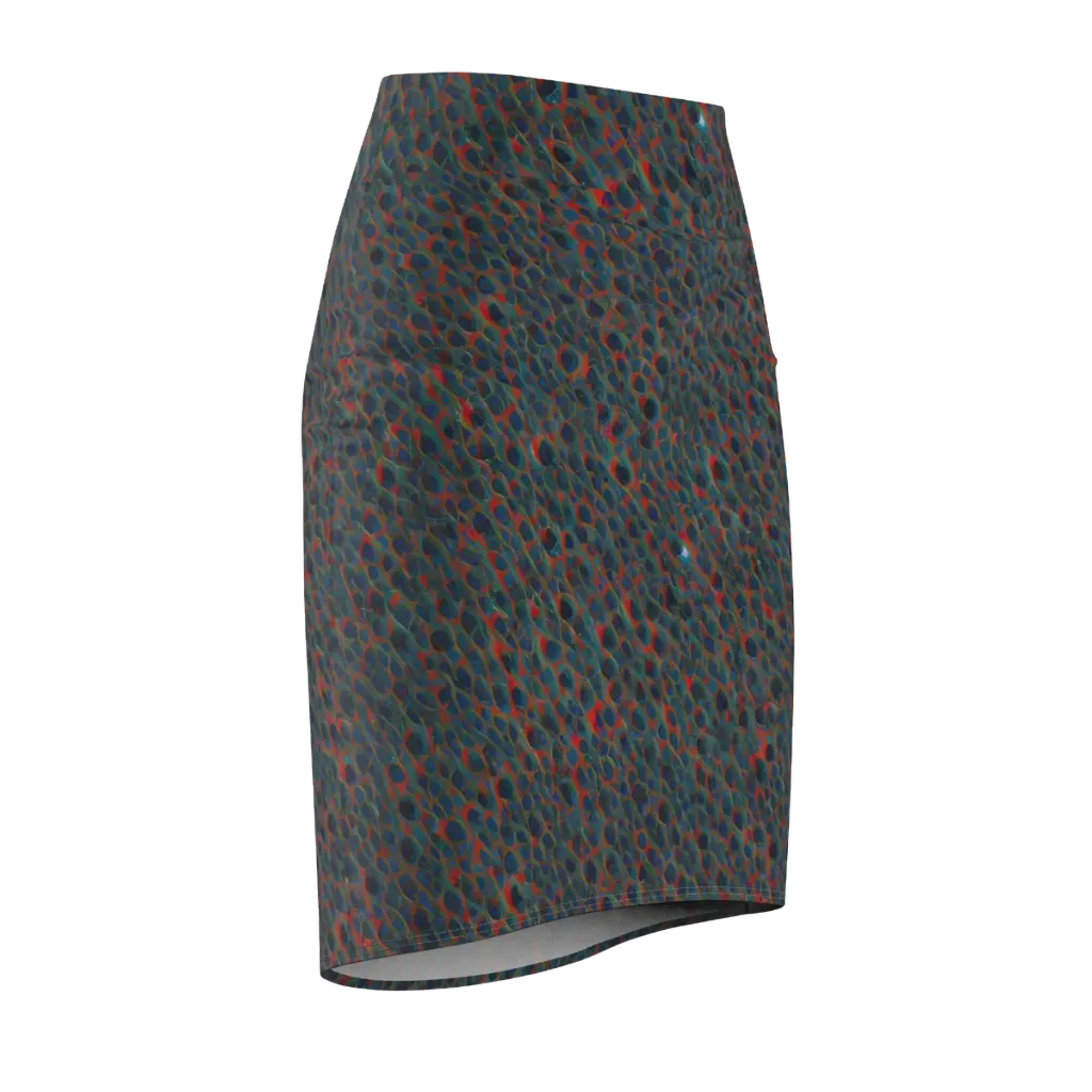 Indigo Undergrowth on Pencil Skirt — Front Side