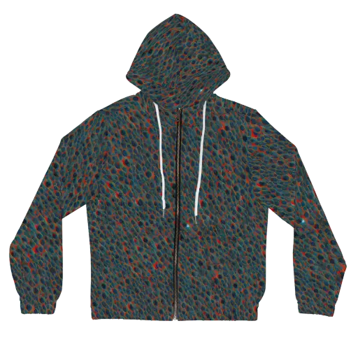 Indigo Undergrowth on a Women's Full-Zip Hoodie
