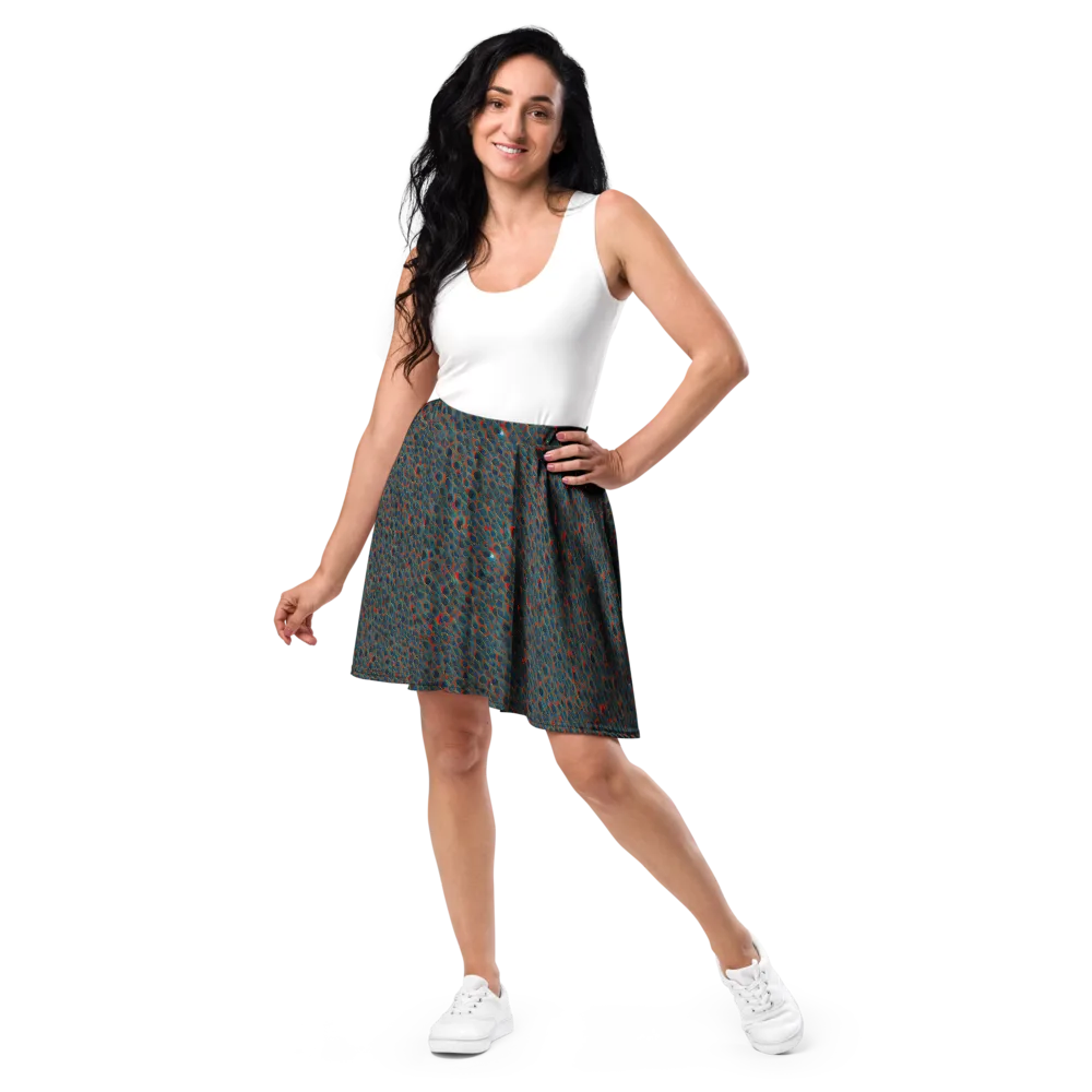 Indigo Undergrowth on Skater Skirt — Front