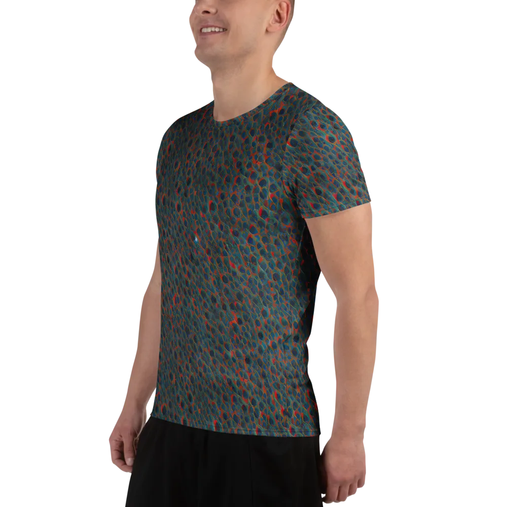 Indigo Undergrowth on Men's Athletic T-Shirt — Left