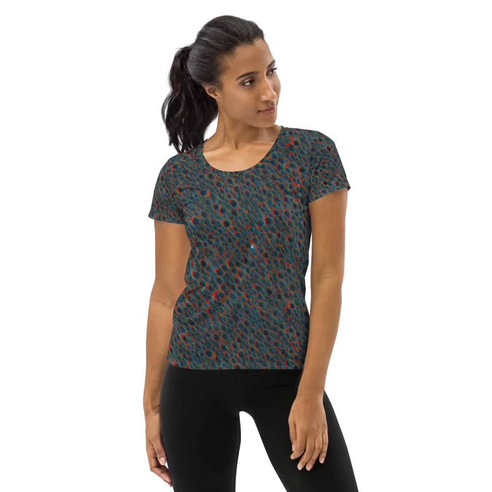 Indigo Undergrowth on Women's Athletic T-Shirt — Front