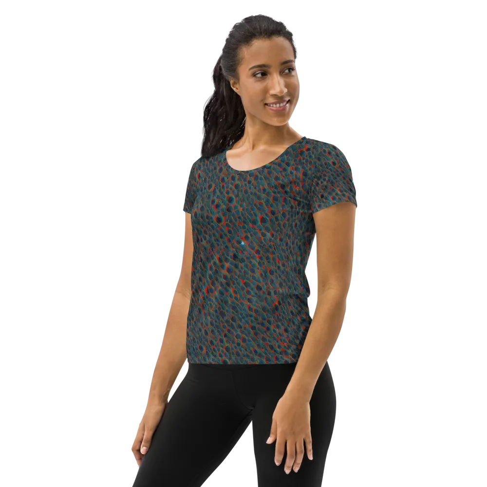 Indigo Undergrowth on Women's Athletic T-Shirt — Left