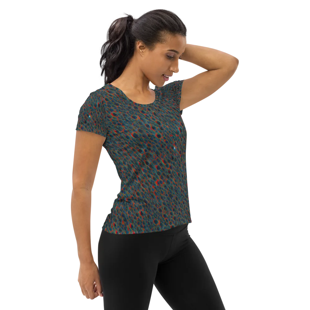 Indigo Undergrowth on Women's Athletic T-Shirt — Right