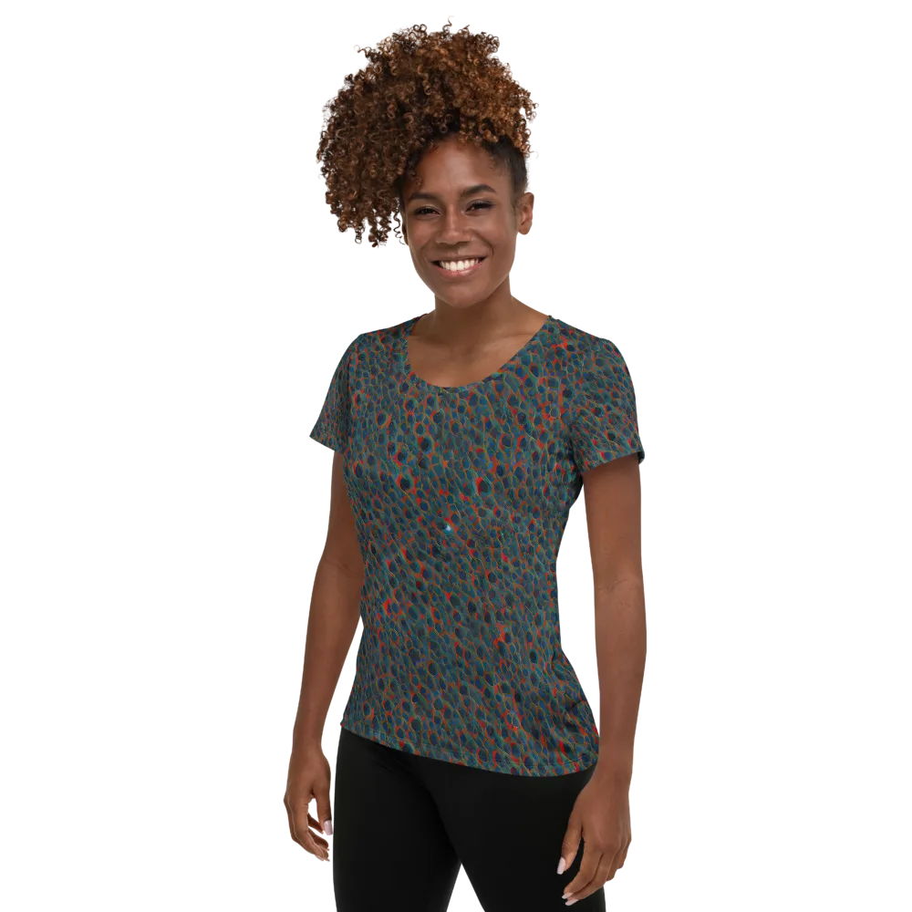 Indigo Undergrowth on Women's Athletic T-Shirt — Left