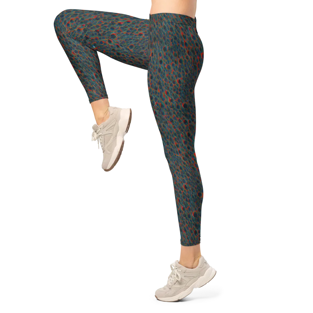 Indigo Undergrowth on Leggings — Left