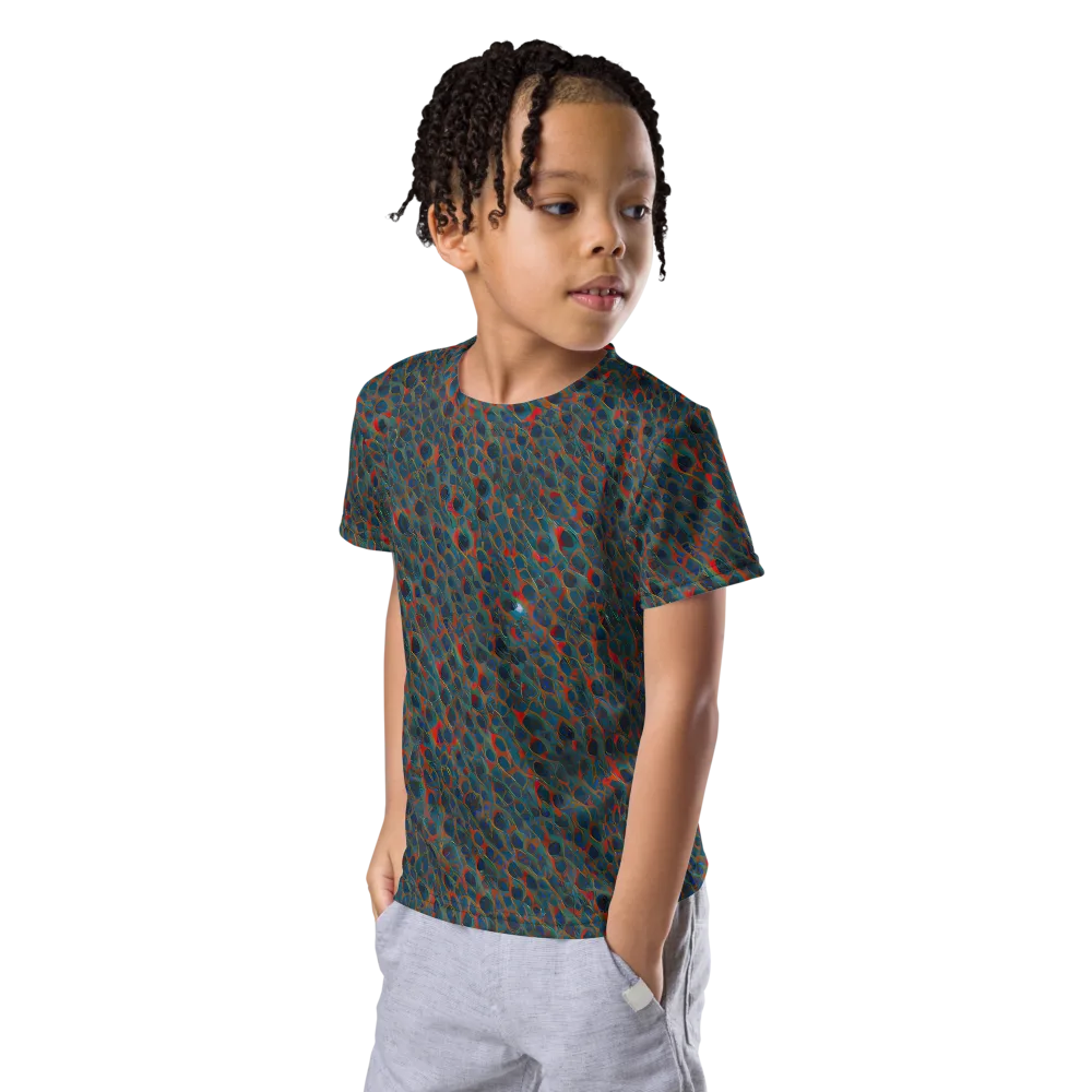 Indigo Undergrowth on Kids Crew Neck T-Shirt — Left Front