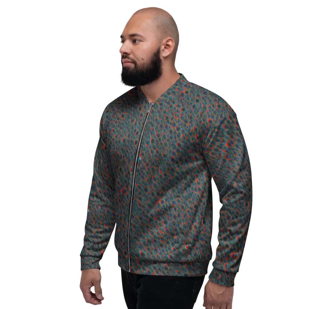 Indigo Undergrowth on Bomber Jacket — Left