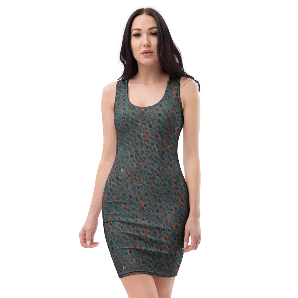 Indigo Undergrowth on Bodycon Dress — Front
