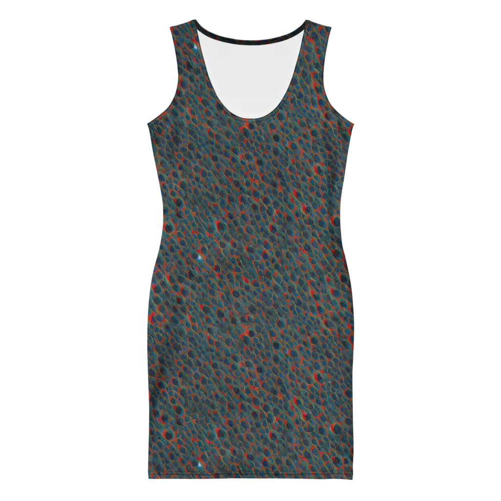 Indigo Undergrowth on Bodycon Dress — Front