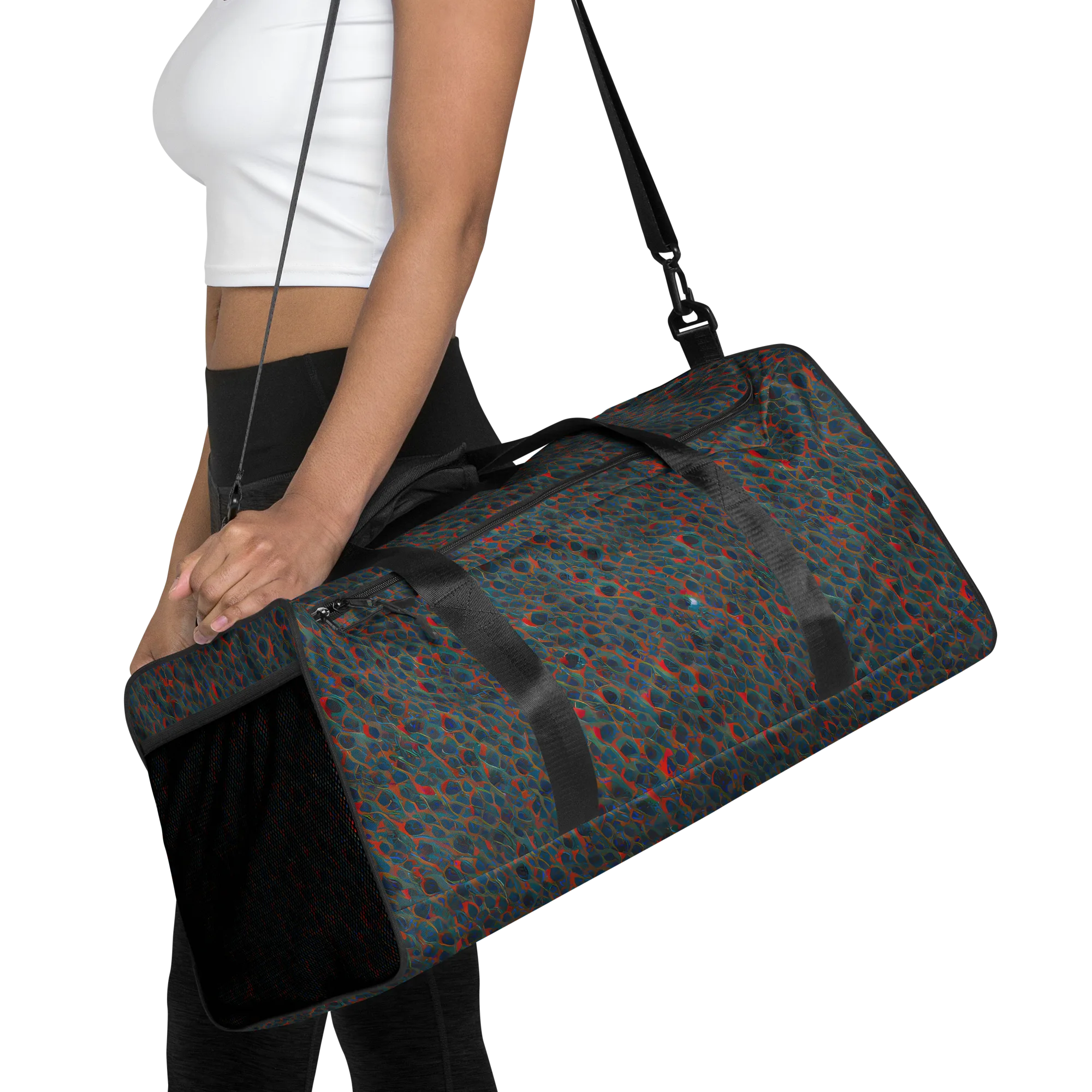 Indigo Undergrowth on Duffle Bag — Front