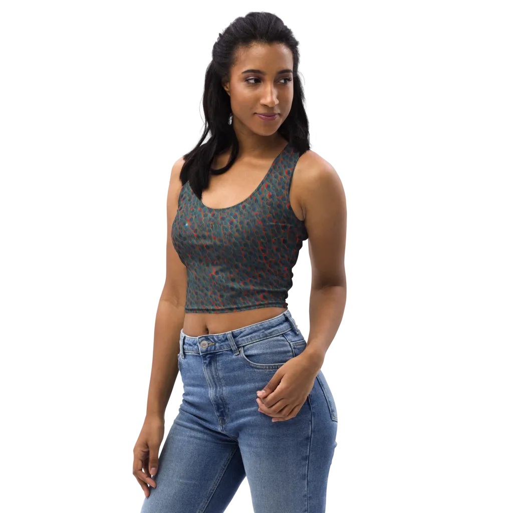 Indigo Undergrowth on Crop Top — Left Front