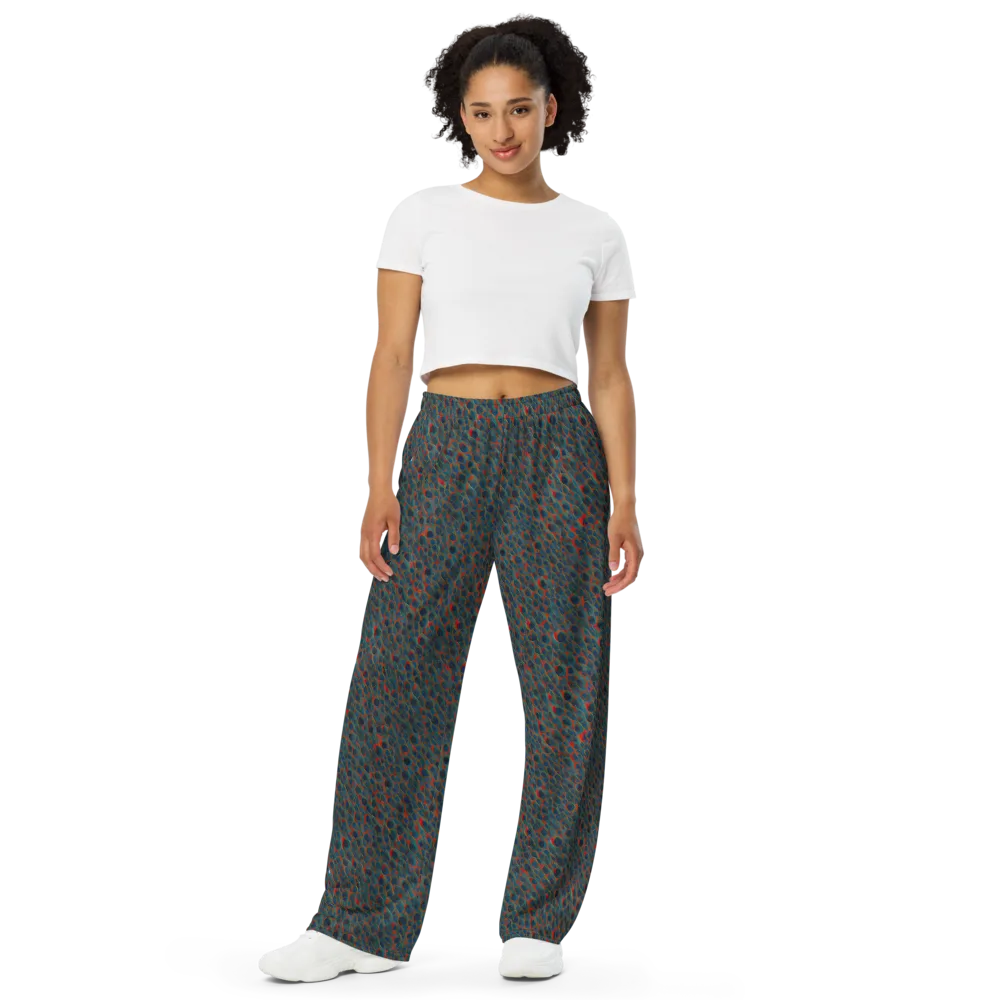 Indigo Undergrowth on Wide-Leg Pants — Front