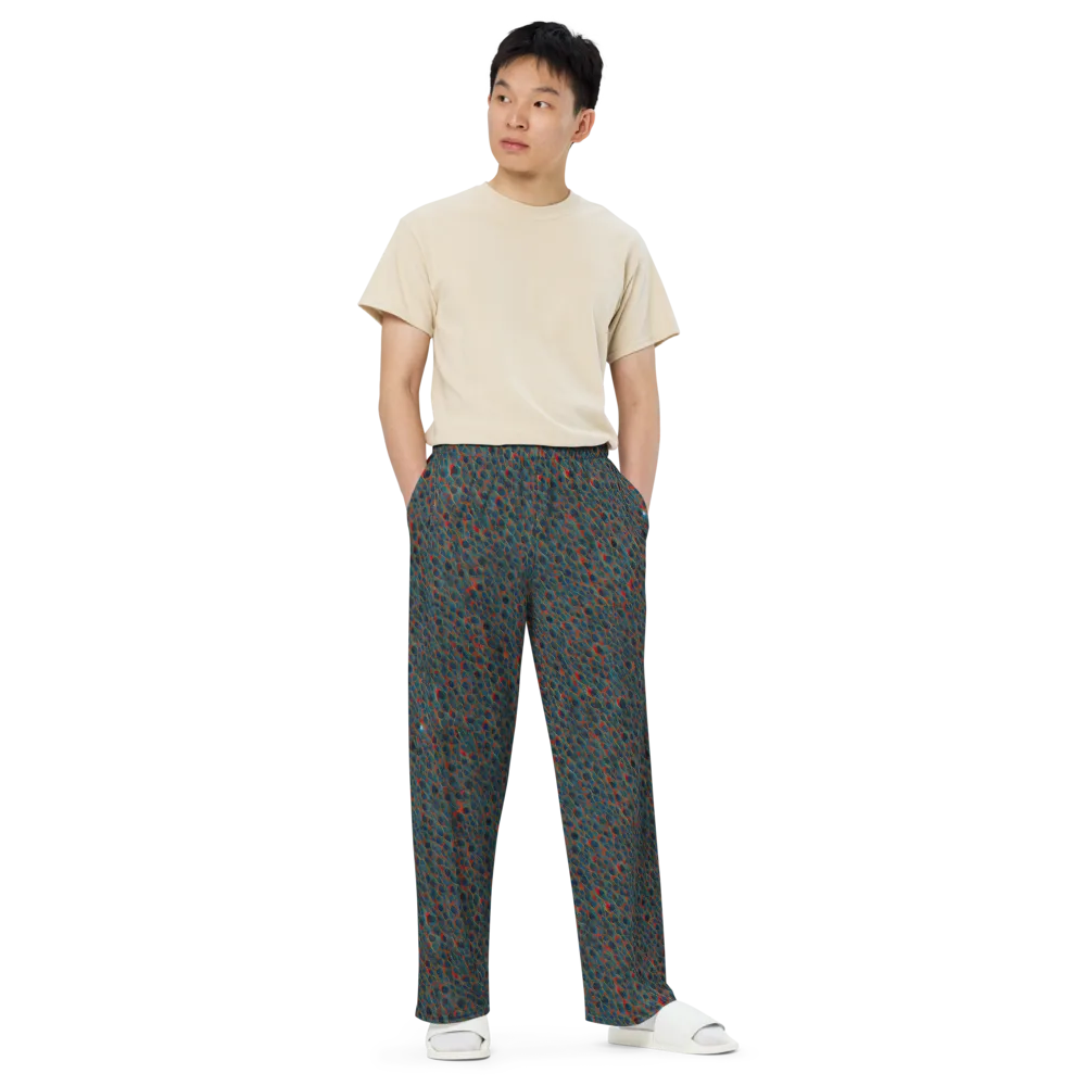 Indigo Undergrowth on Wide-Leg Pants — Front