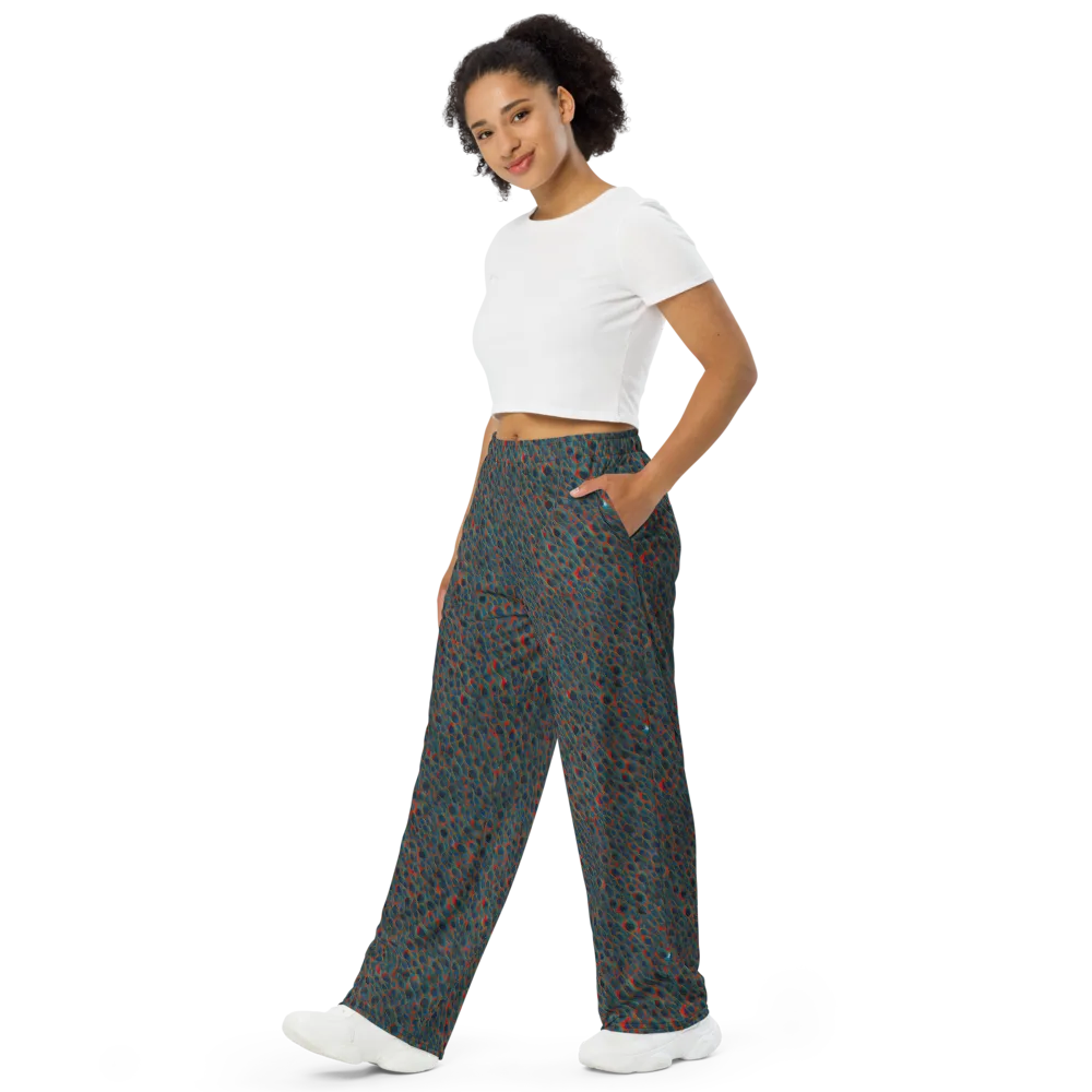 Indigo Undergrowth on Wide-Leg Pants — Left Front