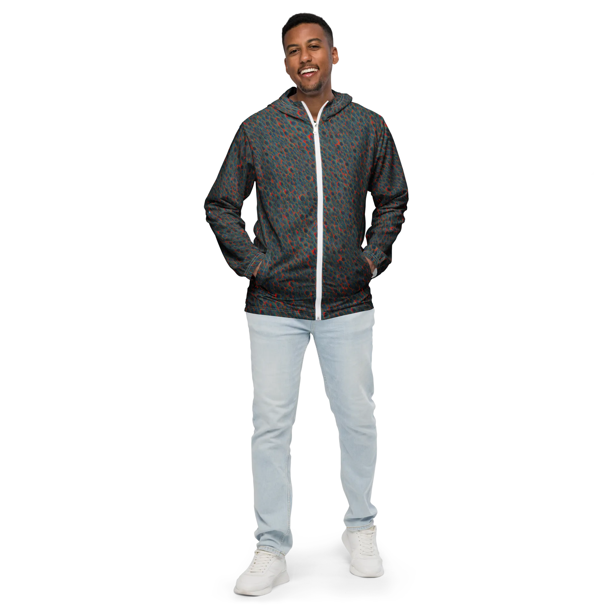 Indigo Undergrowth on Men's Windbreaker — Front