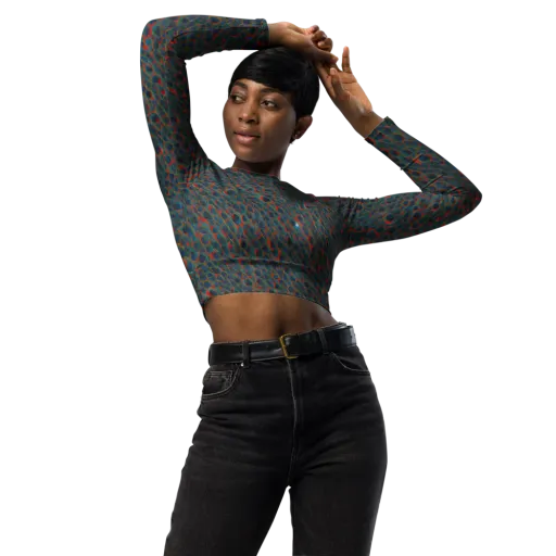 Indigo Undergrowth on a Long Sleeve Crop Top