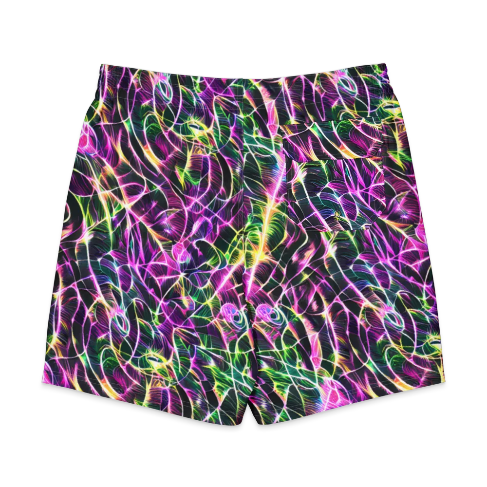 Cyber Botanical on Men's Board Shorts — Back